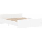 vidaXL Bettgestell mit Kopf- und Fußteil Weiß 140x190 cm