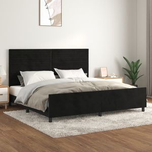 vidaXL Bettgestell ohne Matratze Schwarz 200x200 cm Samt