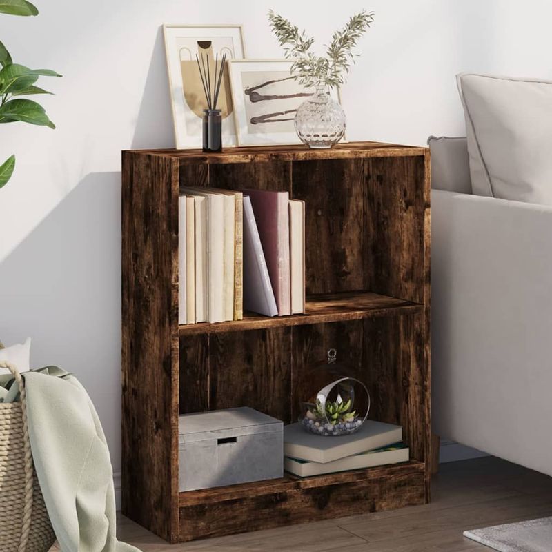 vidaXL Bücherregal Räuchereiche 60x24x76 cm Holzwerkstoff