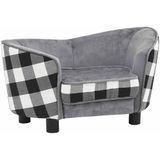 vidaXL Hundesofa Grau 68x38x38 cm Plüsch