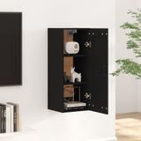 vidaXL Wandschrank Schwarz 35x34x90 cm Holzwerkstoff