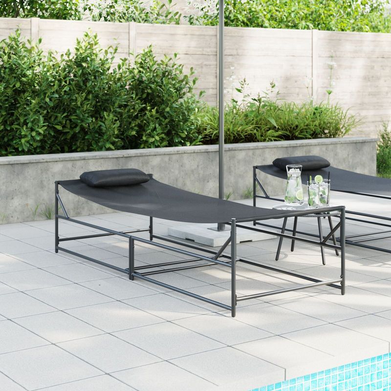 vidaXL Garten Sonnenliege - Anthrazit - 200x74x73 cm - Stahl & Textilene