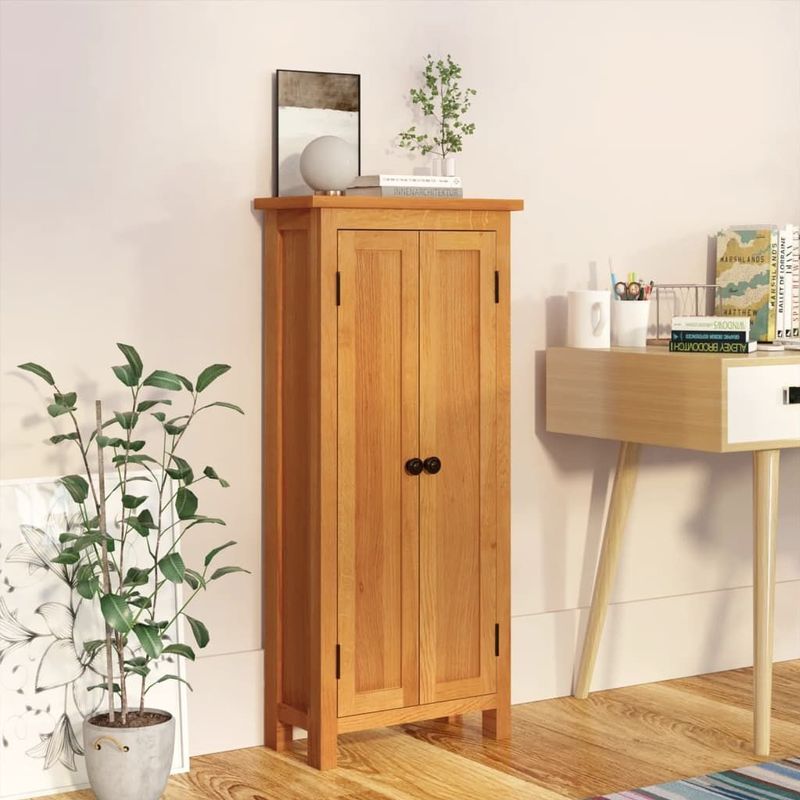 vidaXL Schrank 50x22x110 cm Massivholz Eiche