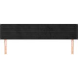 vidaXL Kopfteil mit Ohren Schwarz 203x16x78/88 cm Samt