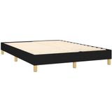 vidaXL Boxspringbett mit Matratze Schwarz 140x190 cm Stoff