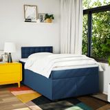 vidaXL Boxspringbett mit Matratze Blau 120x200 cm Stoff