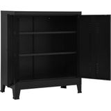 vidaXL Lagerschrank Industrial Schwarz 90x40x100 cm Stahl
