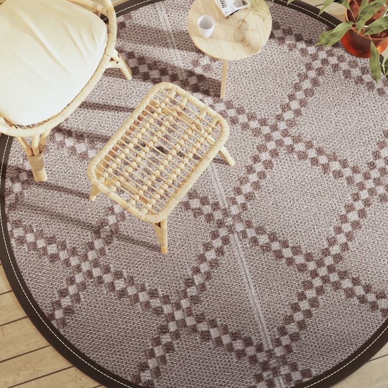 vidaXL Outdoor-Teppich ARAKIL Braun Ø200 cm PP