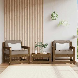 vidaXL Gartenstühle mit Kissen 2 Stk. Honigbraun Massivholz Kiefer