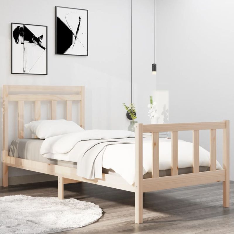 vidaXL Massivholzbett 90x190 cm