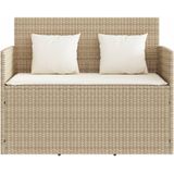 vidaXL Gartenbank mit Kissen Beige Poly Rattan