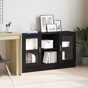 vidaXL Sideboard Schwarz Eiche 120x30,5x70 cm