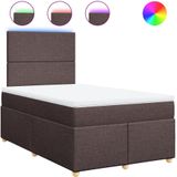 vidaXL Boxspringbett mit Matratze Dunkelbraun 120x200 cm Stoff