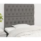 vidaXL Kopfteile 2 Stk. Dunkelgrau 100x7x78/88 cm Stoff