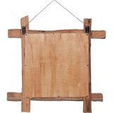 vidaXL Holzspiegel Natur 70x70 cm Recyceltes Teakholz