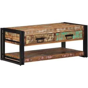 vidaXL Couchtisch Mehrfarbig 90x50x38 cm Altholz Massiv