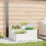 vidaXL Gartenpflanzer 80x80x48 cm Weiß Stahl