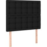 vidaXL LED Kopfteil Schwarz 100x5x118/128 cm Stoff