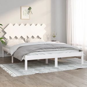vidaXL Massivholzbett Weiß 150x200 cm