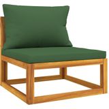 vidaXL 4-tlg. Garten-Lounge-Set mit Grünen Kissen Massivholz