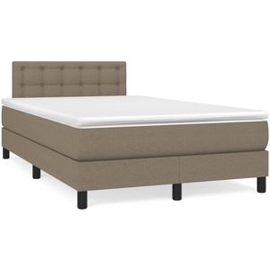 vidaXL Boxspringbett mit Matratze Taupe 120x190 cm Stoff