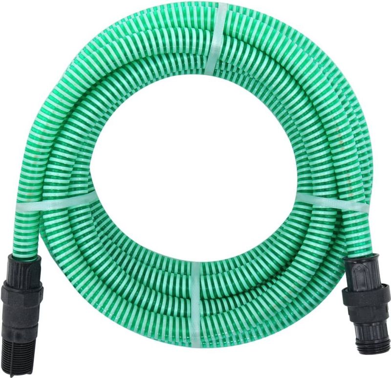 vidaXL Saugschlauch mit PVC-Anschlüssen Grün 1"" 7 m PVC