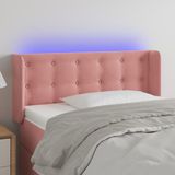 vidaXL LED Kopfteil Rosa 103x16x78/88 cm Samt