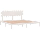 vidaXL Massivholzbett Weiß 200x200 cm