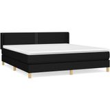 vidaXL Boxspringbett mit Matratze Schwarz 180x200 cm Stoff