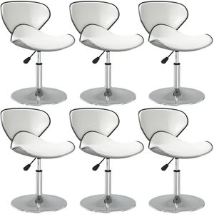 vidaXL Esszimmerstühle 6 Stk. Weiß Kunstleder