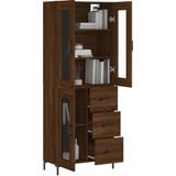 vidaXL Highboard Braun Eichen-Optik 69,5x34x180 cm Holzwerkstoff