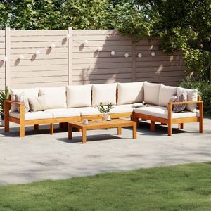 vidaXL 5-tlg. Garten-Sofagarnitur mit Kissen Massivholz Akazie