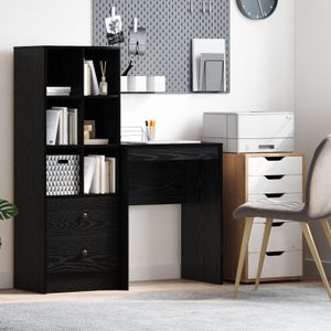 vidaXL Schreibtisch Schwarzes Eichenholz Holzwerkstoff 60 x 40 x 76 cm