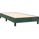 vidaXL Boxspringbett mit Matratze Dunkelgrün 90x200 cm Samt