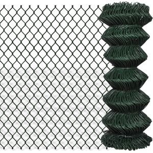 vidaXL Maschendrahtzaun Stahl 1x25 m Grün