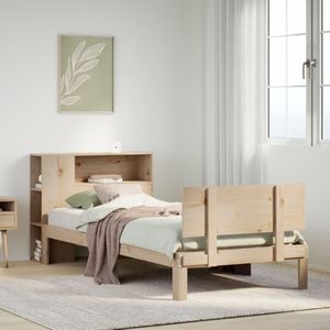 vidaXL Massivholzbett mit Regal ohne Matratze 90x200 cm Kiefer