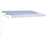 vidaXL Markise Manuell Einziehbar 400x350 cm Blau und Weiß