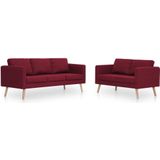 vidaXL 2-tlg. Sofagarnitur Stoff Weinrot