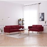 vidaXL 2-tlg. Sofagarnitur Stoff Weinrot