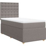 vidaXL Boxspringbett mit Matratze Taupe 80x200 cm Stoff