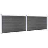 vidaXL Zaunelement Set WPC 353x105 cm Schwarz