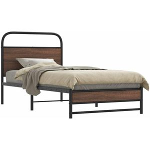 vidaXL Bettgestell ohne Matratze 107x203 cm Braun Eichen-Optik