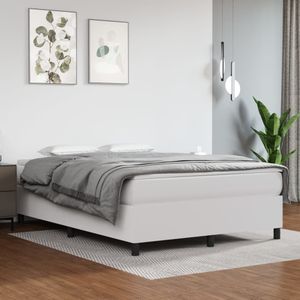 vidaXL Bettgestell Weiß 140x190 cm Kunstleder