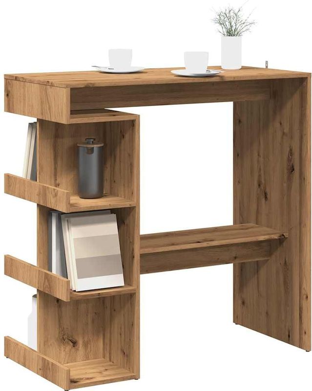 vidaXL Bartisch mit Regal Artisan-Eiche 100x48x101,5 cm