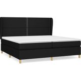 vidaXL Boxspringbett mit Matratze Schwarz 200x200 cm Stoff