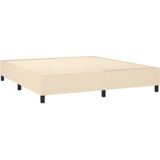vidaXL Boxspringbett mit Matratze Creme 180x200 cm Stoff