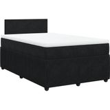 vidaXL Boxspringbett mit Matratze Schwarz 120x200 cm Samt