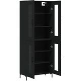vidaXL Highboard Schwarz 69,5x34x180 cm Holzwerkstoff