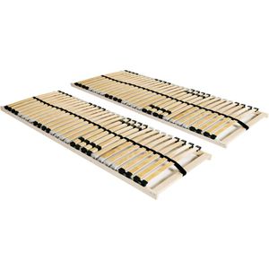 vidaXL Lattenroste 2 Stk. mit 28 Latten 7 Zonen 70x200 cm