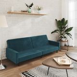 vidaXL Schlafsofa 2-Sitzer Blau Samt